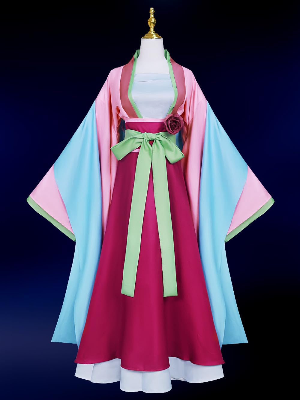 Disfraz de anime Maomao para mujer, falda kimono para fiesta, talla S (rosa, talla S)