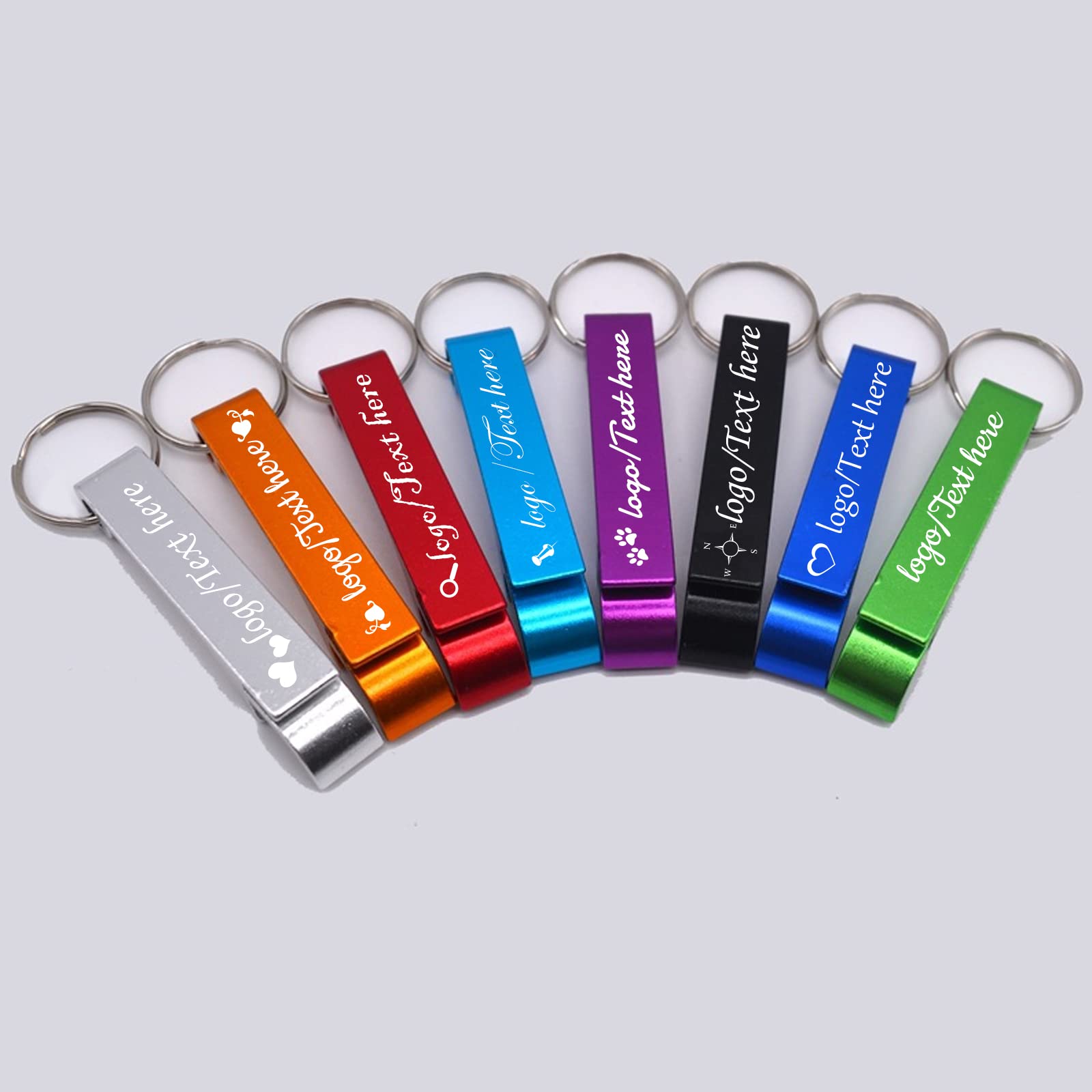 96 Stück personalisierte Flaschenöffner Schlüsselanhänger Bulk für Männer, individuelle Metall Dosen Bier Flaschenöffner Hochzeit Gastgeschenke, graviert mit Logo, Text
