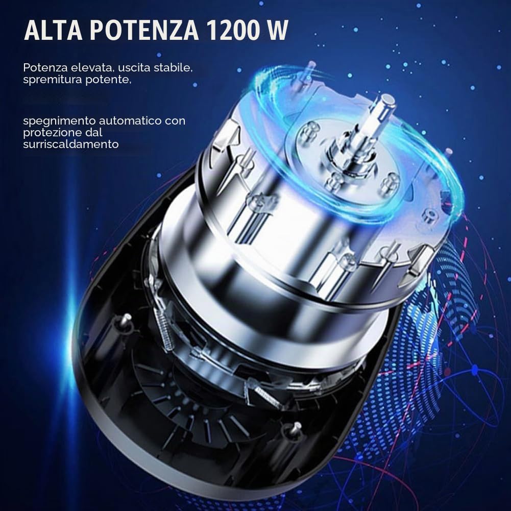SOKANY Estrattore di succo centrifugo 1200W Centrifuga Frutta e Legumi Touch Screen LCD Juicer Rapida con Efficienza di Succo Ottimizzata, Acciaio Inossidabile, 2 Velocità, 85 mm Bocca larga SK-03014