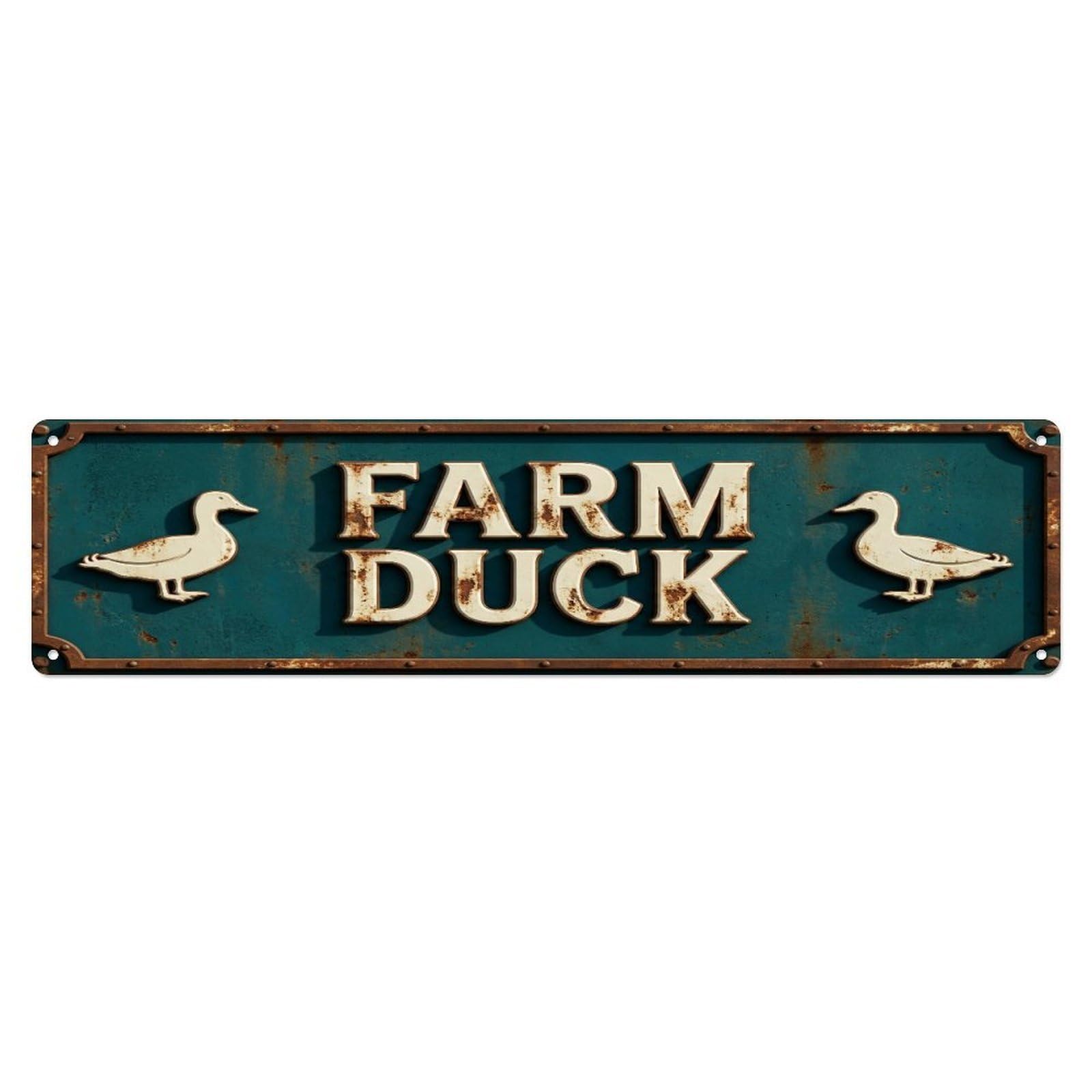 Metal Tin Sign FARM DUCK Vintage Poultry Rustic Farmhouse