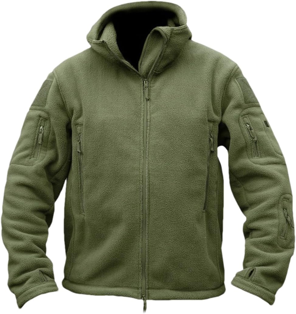 DBFBDTU Mens Winter Hooded Jackets Zipper Pockets Work Jacket Thermal Autumn Outerwear Outdoor Warm Coat