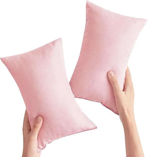 Miniatura 10 de SAHARBEDDINGS Juego de 2 fundas de almohada de viaje para niños pequeños, 12 x 20 pulgadas, 600 hilos, con sobre, 100% algodón egipcio (cierre de