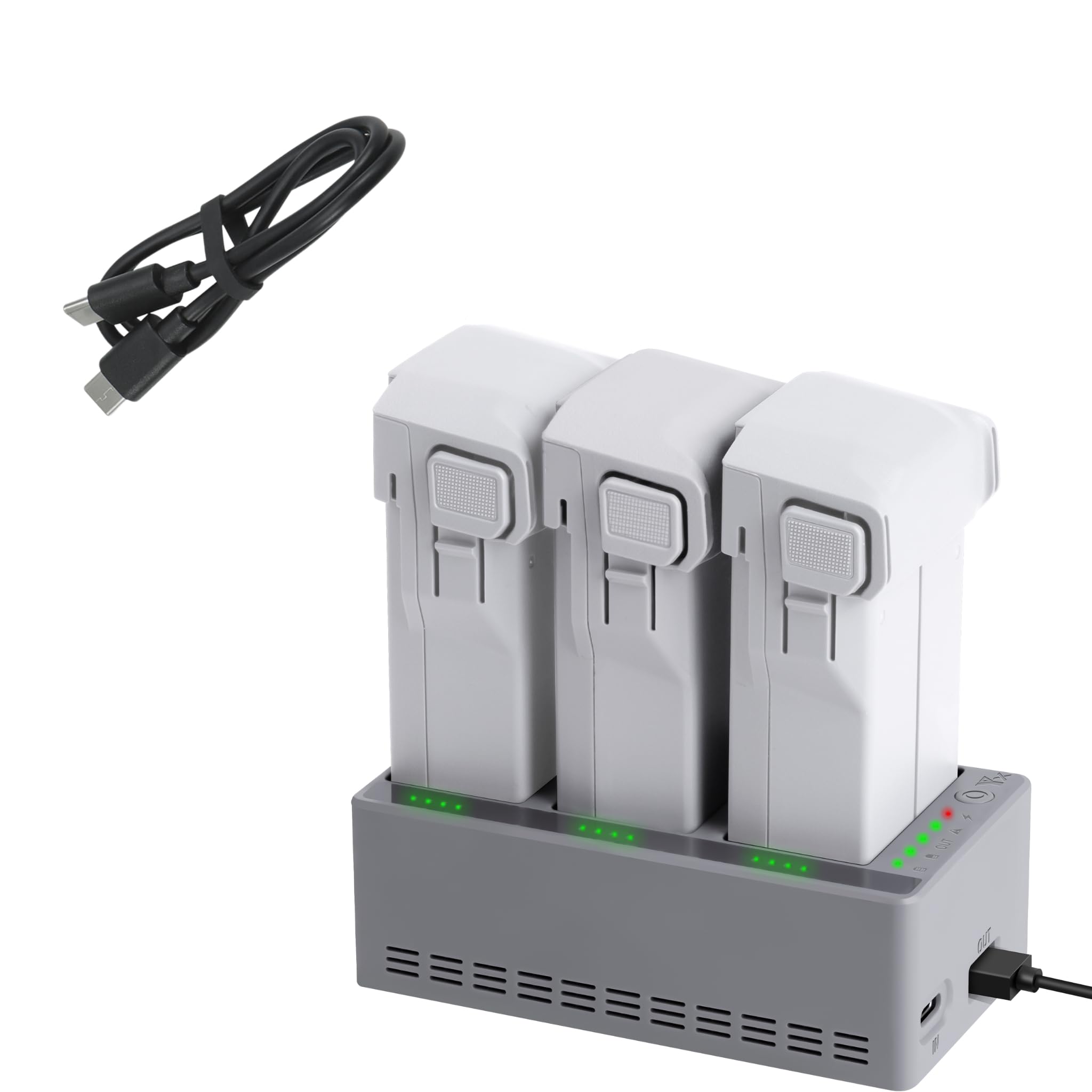 Ładowarka do akumulatora kompatybilna z DJI Mini 5 pro - wejście maks. 100 W, inteligentne ładowanie 3 baterii, tryb przechowywania i funkcja powerbanku, wyświetlacz stanu LED