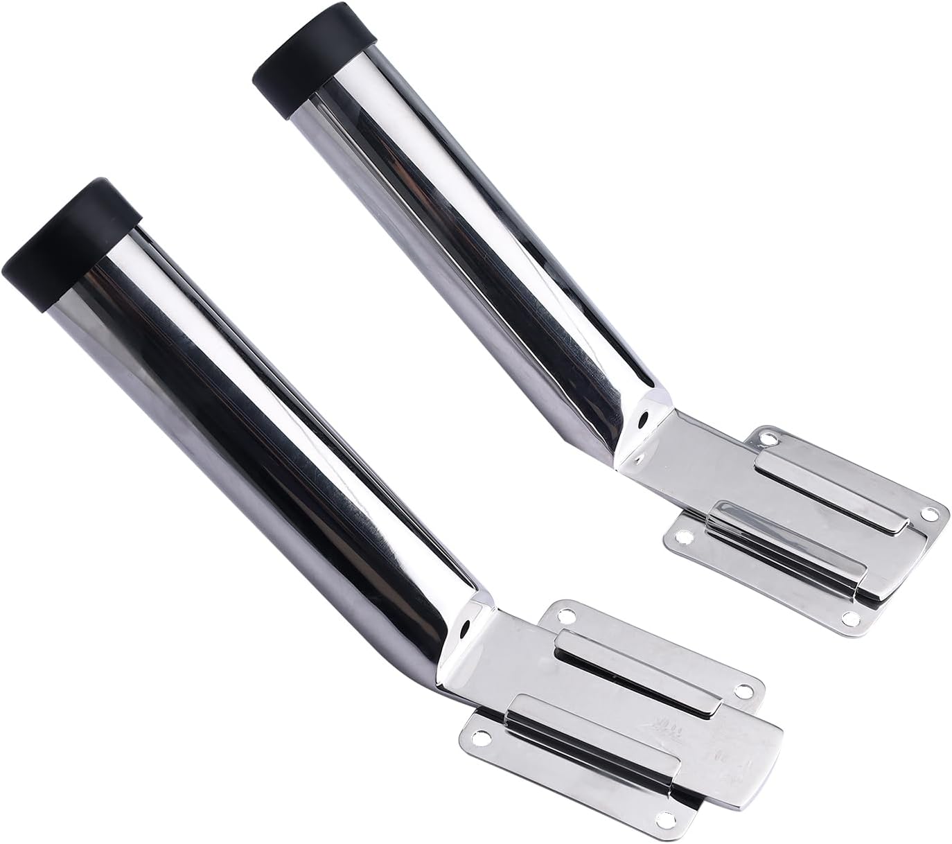 NovelBee 2pcs Fishing Rod Holders for Boat,Stainless Steel Boat Rod Holders with Removable Mounting Brackets,Marine Slide Mounted Pole Holders for Boat Camper Yacht Boat RV
