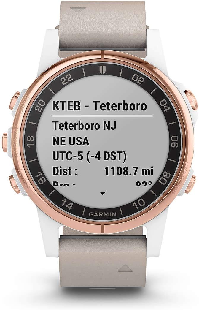 Garmin Smartwatch D2 Delta S Aviator Sapphire Oro Rosa con Cinturino Pelle Beige 010-01987-31 Garmin Smartwatch D2 Delta S Aviator Sapphire Oro Rosa con Cinturino Pelle Beige 010-01987-31