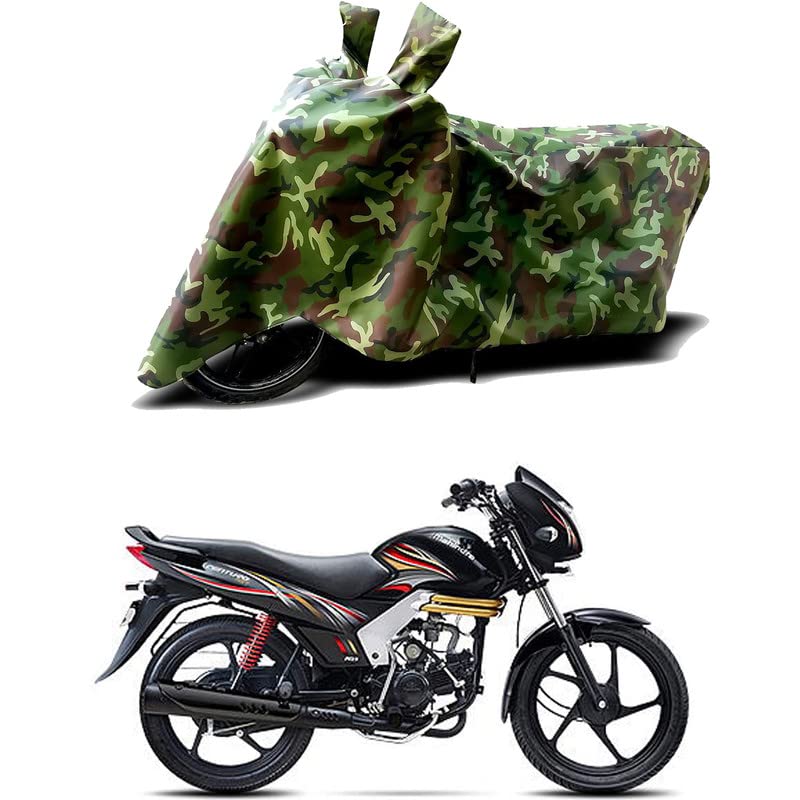 Image of 100% Water Resistant Bike Scooty Two Wheeler Body Cover Compatible for Mahindra Centuro XT /UV-Rays /Heat Protection /Birds Dropping /Scratchproof /Dust Proof /Waterproof /All Varient[Green MJ]