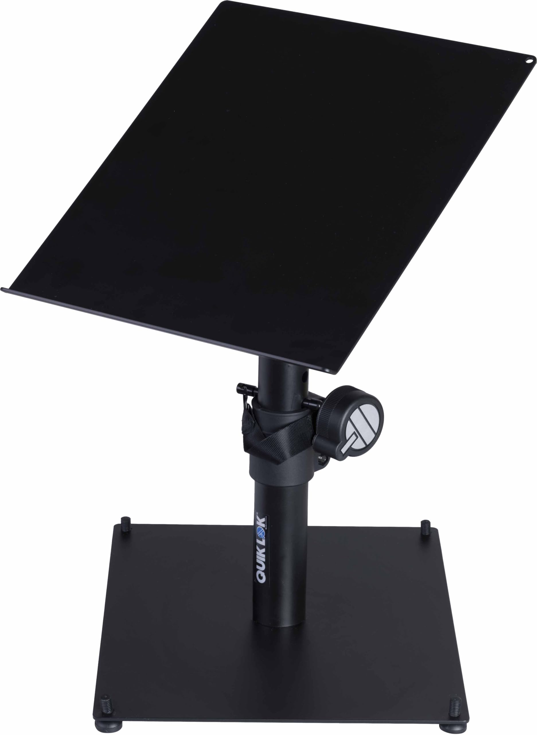 QUIK LOK - MST/001 SUPPORTO MULTIFUNZIONE DA TAVOLO, in Acciaio, Piastra Superiore 25cm x 29cm, Snodabile da 0° a 90°, Base 25cm x 30cm, Altezza Regolabile da 29cm a 37cm, Colore Nero