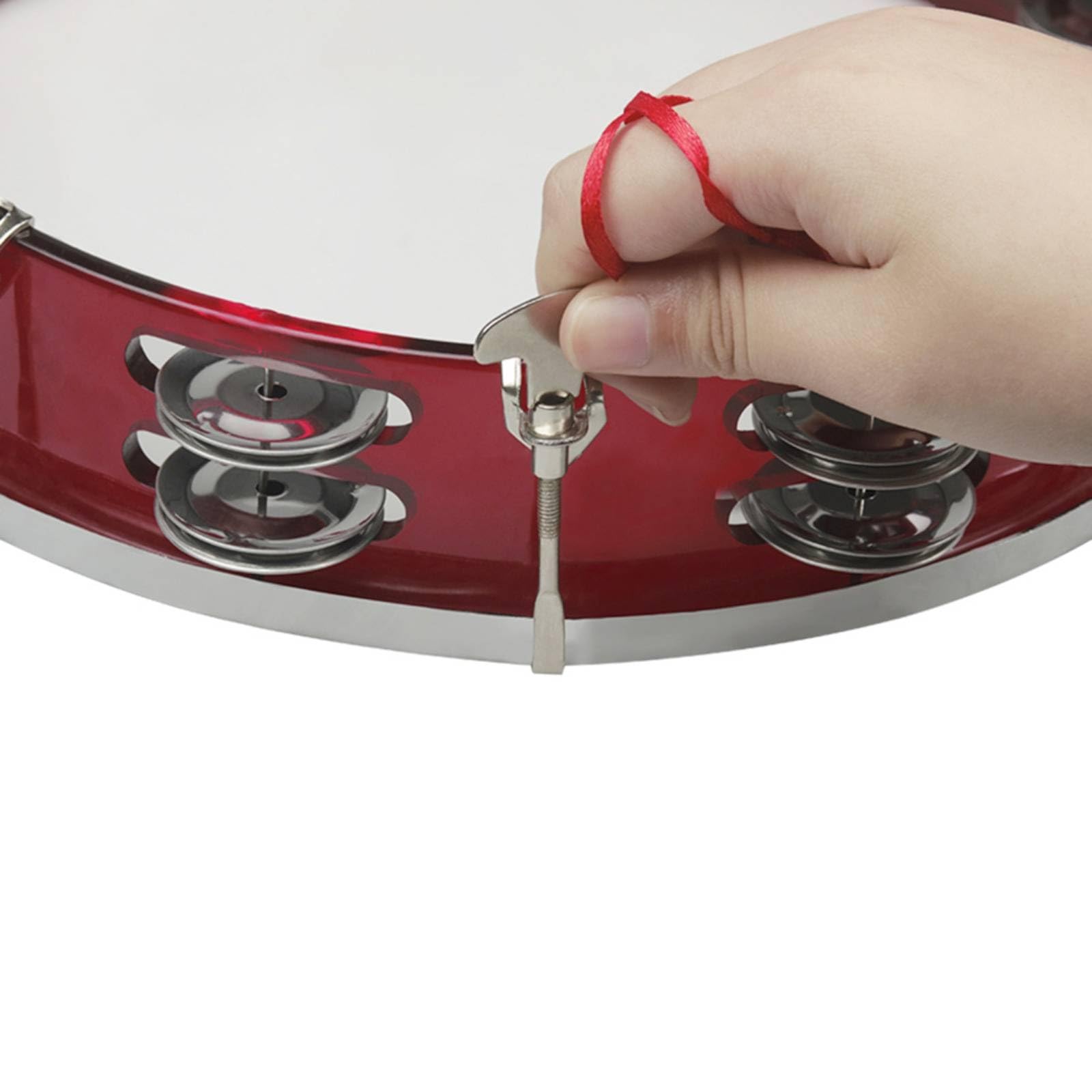 Colcolo Pandereta Infantil Tambor de Mano Percusión con Sonajas Ajustable con Llave Sonajas Metálicas Sonido Brillante y Preciso Adecuada para Educación