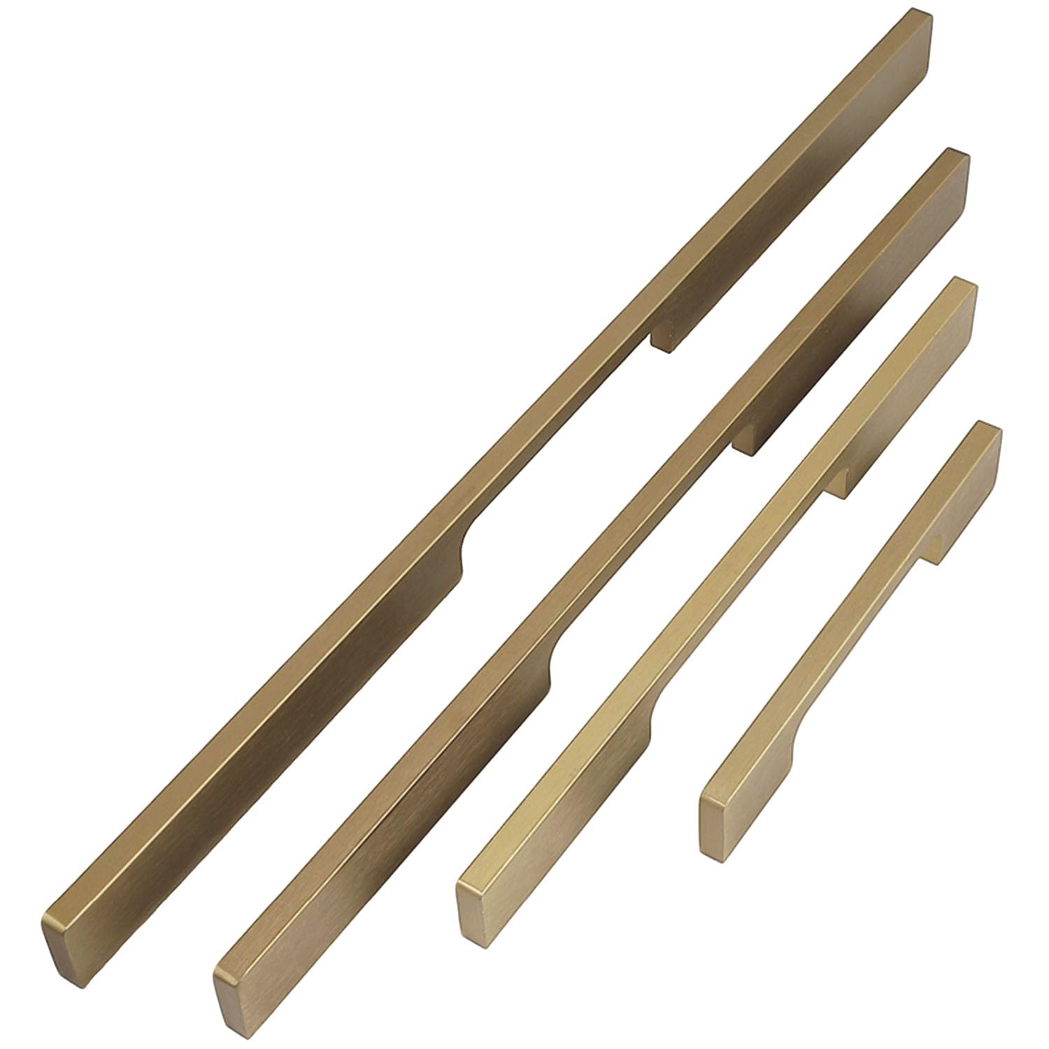 Poignée de meuble laiton brossé doré 600mm pour remplacer de vieilles poignées