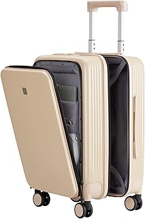 20 Inch Carry On Luggage Hard Shell Suitcases with Wheels Lightweight Travel Luggage for Weekender Suitcase with Lock Rolling Luggage with Front Pocket(Cuban Sand)