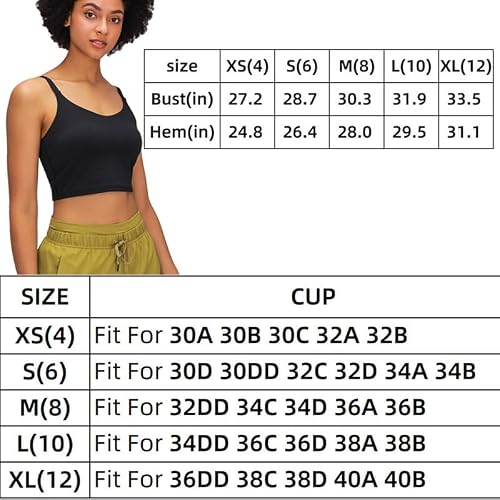 Miaozhun Women Padded Sports Bra With Adjustable Straps, Soft Longline Yoga Bras Workout Fitness Crop Tank Tops Pink #TOP5