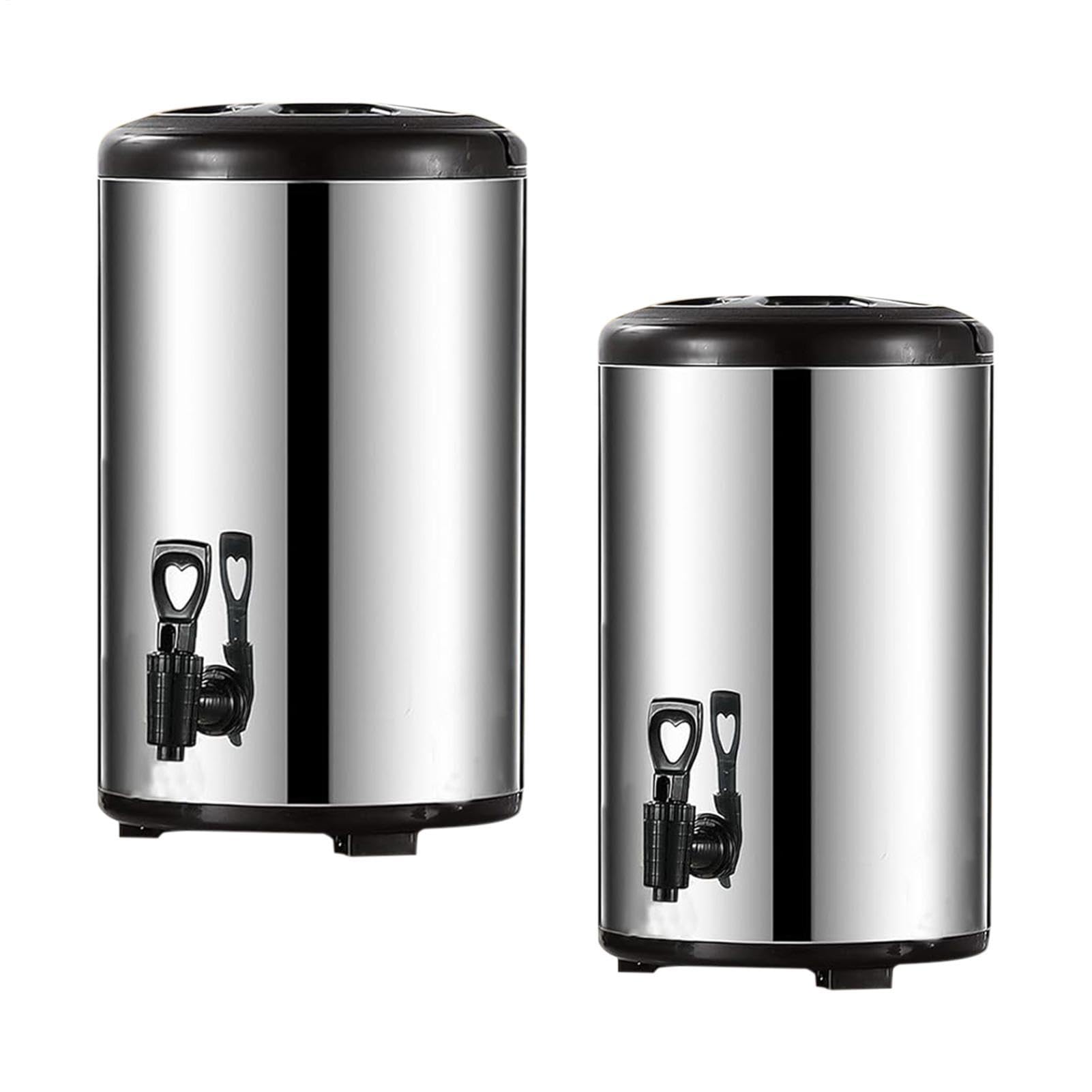 Dispensador térmico de bebidas Con Grifo Y Recipiente De Doble Pared | Jarra Térmica de Acero Inoxidable de Gran Capacidad para Agua Caliente para Zumos Té Infusión Leche Café Catering