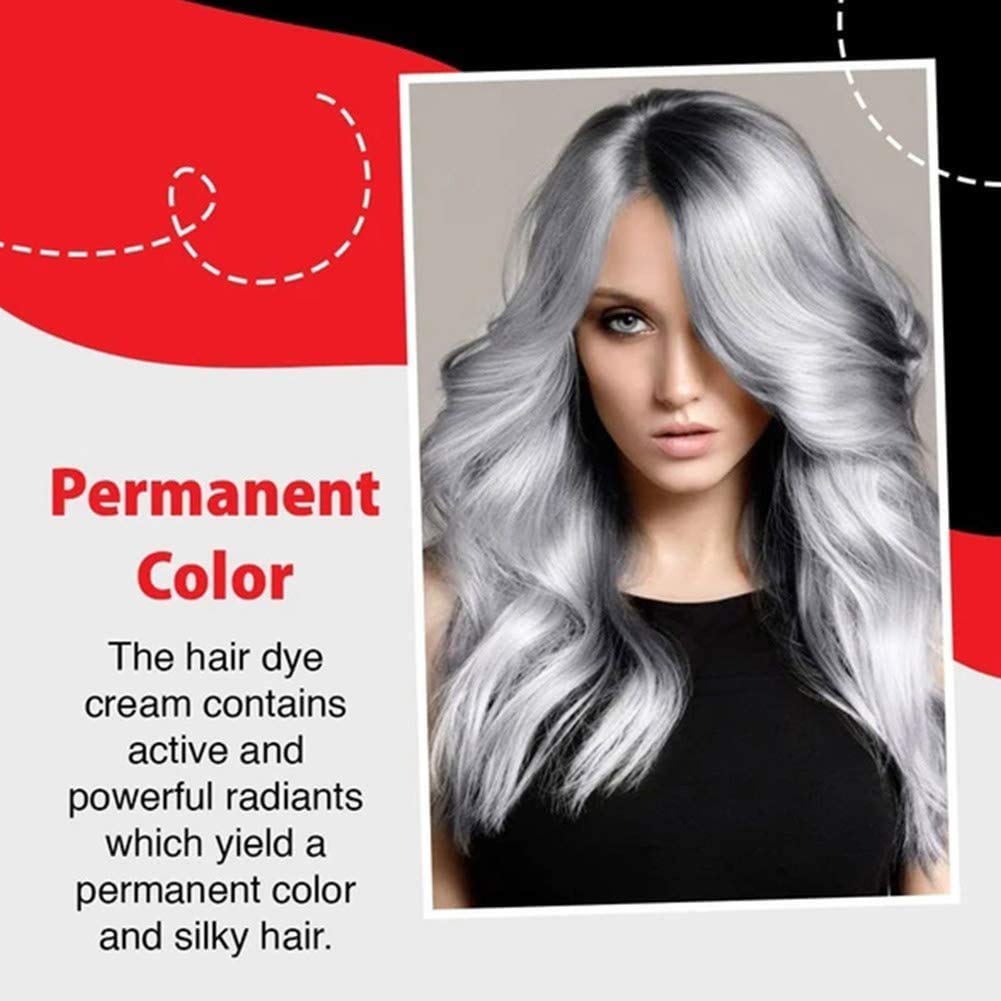 100ml Unisex Smokey Grey Permanent Hair Dye Gel Long lasting Hair Dye