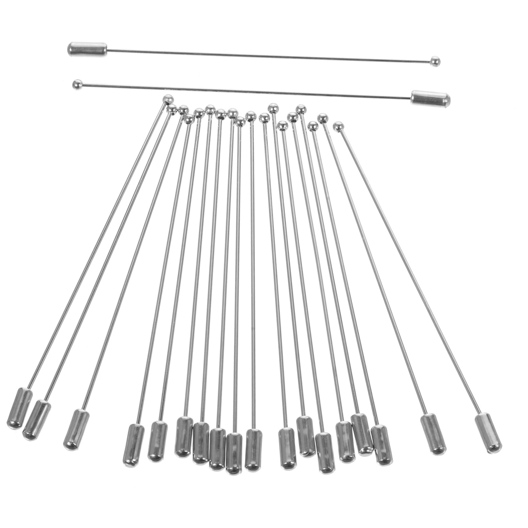 DIYEAH 20pcs 90mm Ball Pin Sticks Metal Brooch Pins for Boutonniere Corsage DIY Craft
