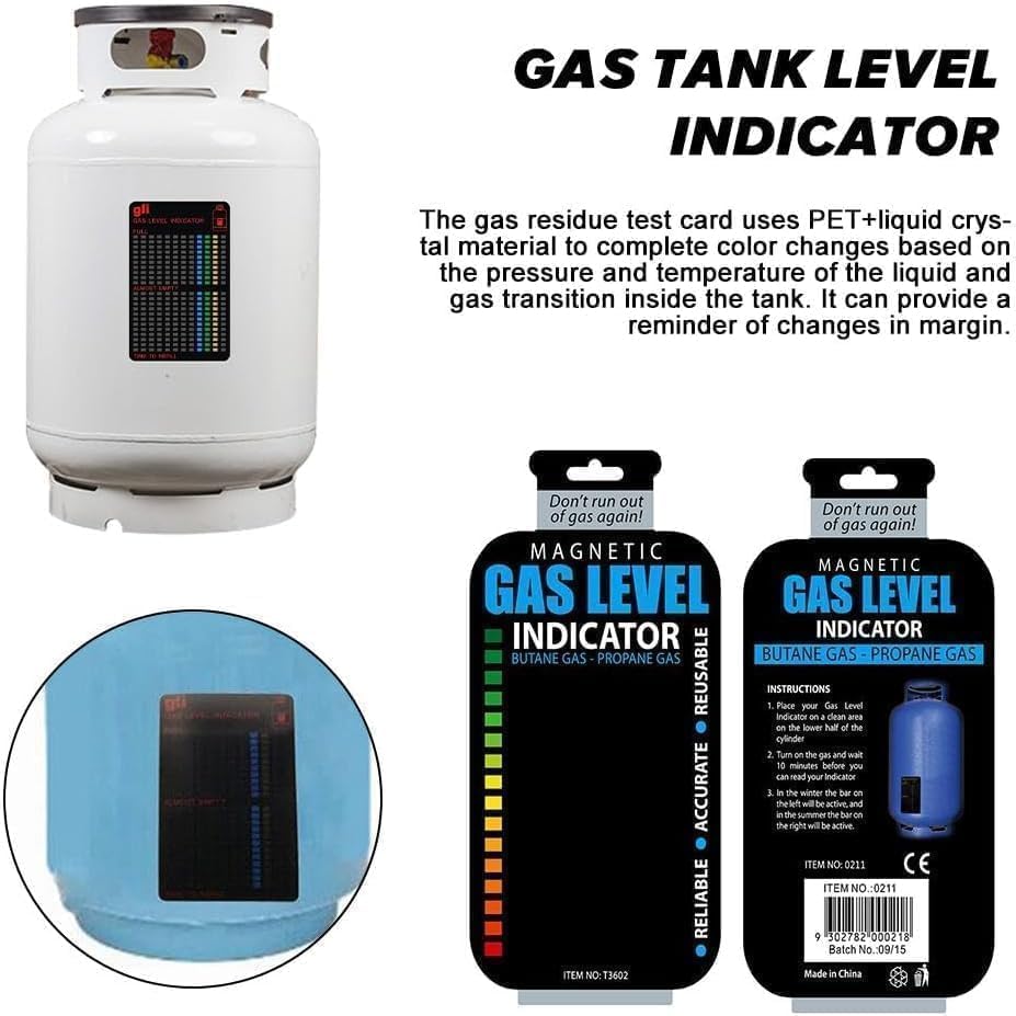 Image of Magnetic Cooking Gas Level Indicator - 1 Piece for Propane and Butane Gas Cylinders-LPG cylinders.- Home and Industrial Usable- Color Level Indicators- Reusable.(Pack of 1)
