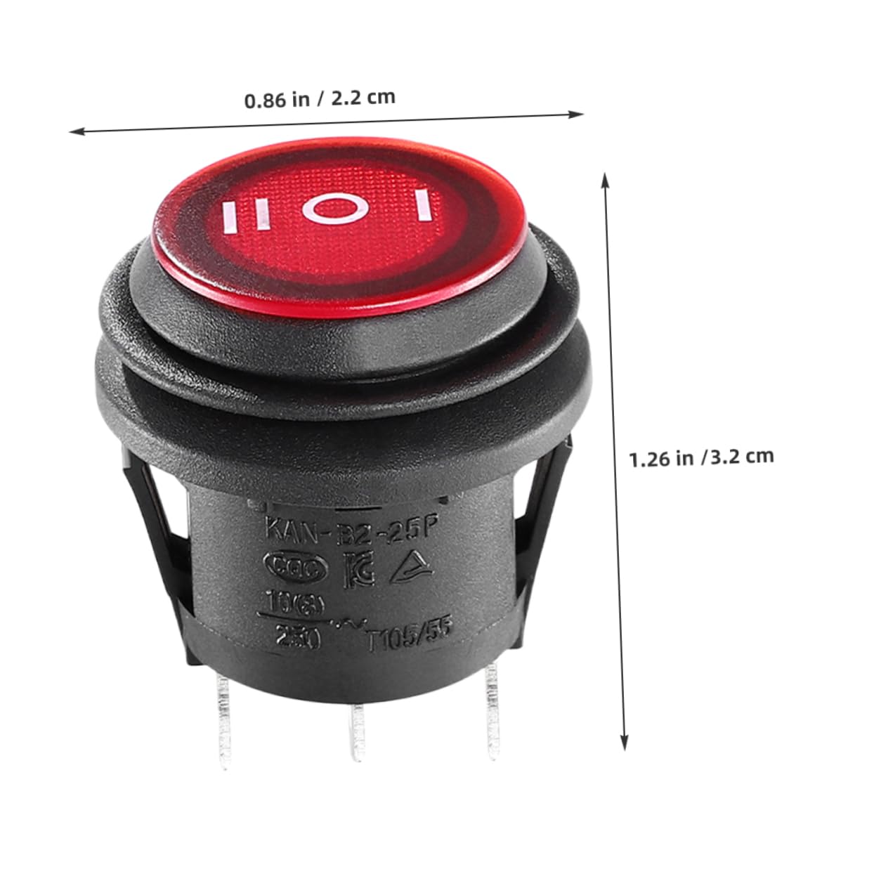 Cabilock 5pcs Switch Small Switch Circle Toggle Switches Waterproof Switches Car Replacement Part Marine Toggle Button Reusable Switches for Car Marine Boat Adjustable Switches Pa66