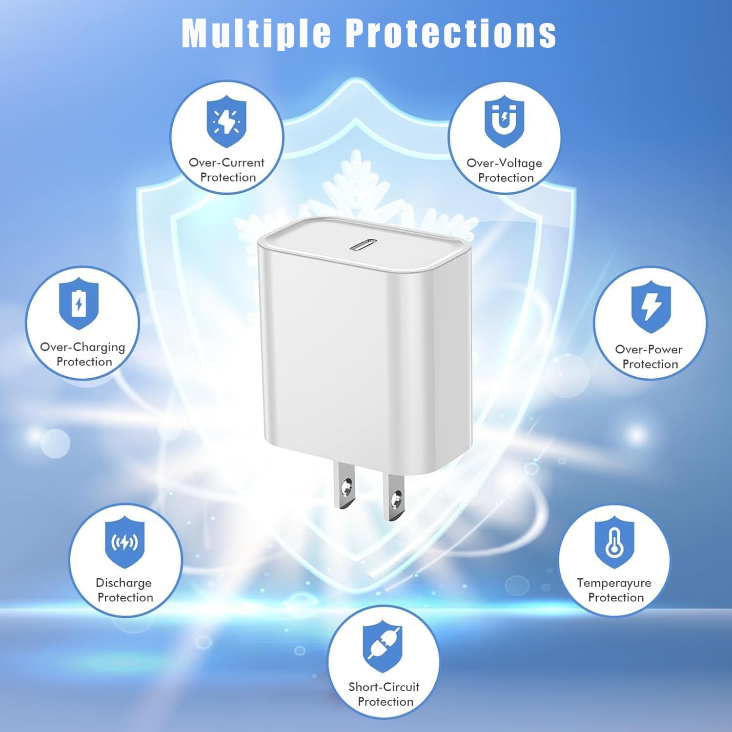 USB C Charger for iPhone 16 Fast Charging,2 Pack 20W Type C Apple Wall Charger Block with 2Pack 10 Foot Extra Long 60W USB C to C Cable Cord for iPhone 16/16Pro/15,iPad Pro 12.9/11,Air 5/4, Mini