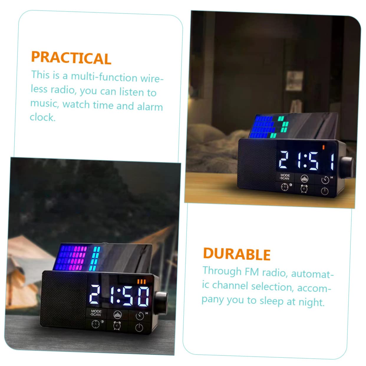 UPKOCH Digitaler Wecker Mit Fm-radiosender Und USB-anschluss Funkwecker Für Schlafzimmer Digitaluhr Mit Lautsprecherfunktion Wecker Fürs Schlafzimmer Mit Aux-Eingang Lautsprecherwecker