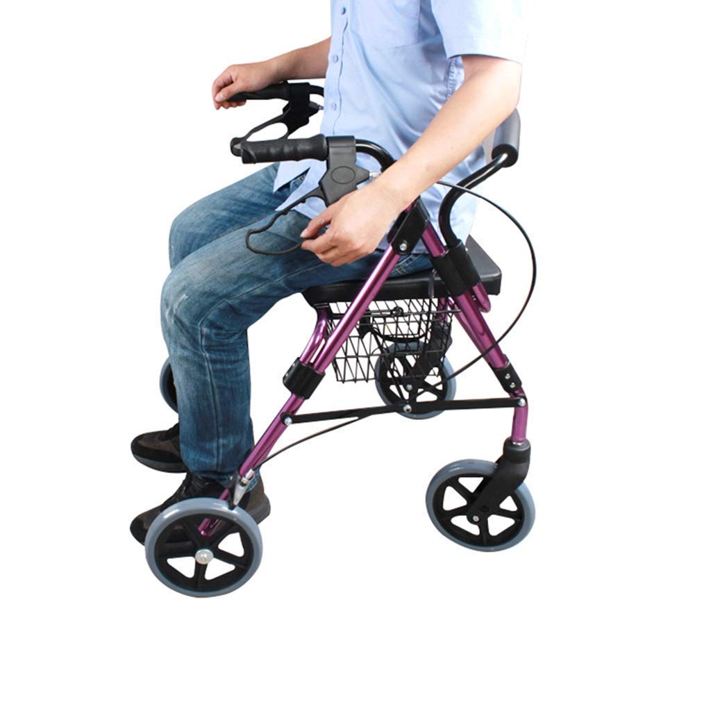 Składany rollator, chodzik z siedzeniem i kółkami do chodzenia, dla seniorów, dorosłych, chodzik