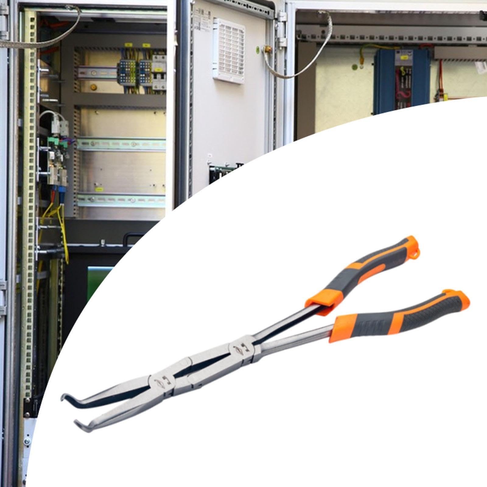 Double Joint Plier Anti Slip Long Handle Plier, for Industrial Construction, 20 Big Circle, Total Length 34cm