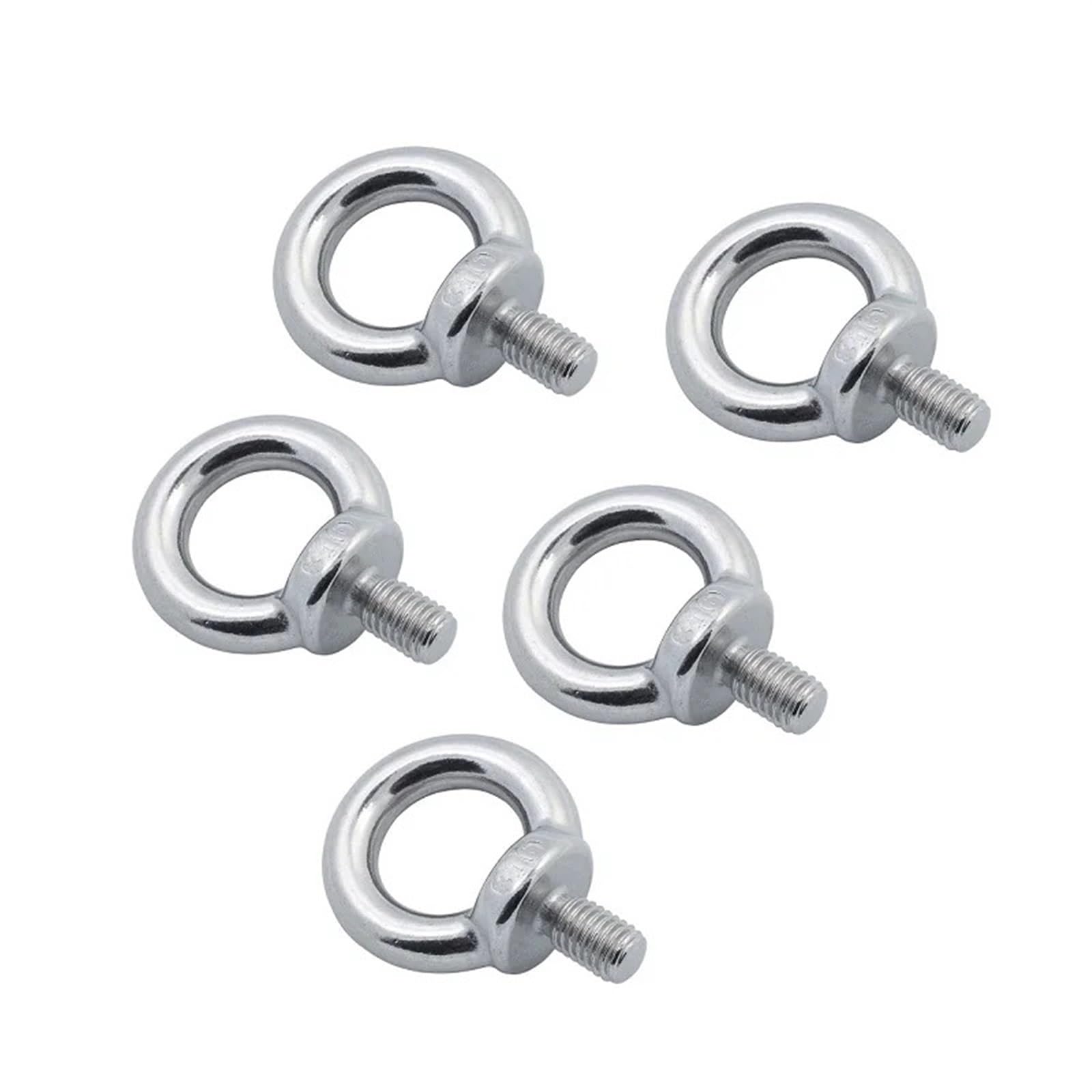 Tornillo De Anillo De ElevacióN M6 M8 M10 M12 Tornillo de cáncamo elevación astilla acero inoxidable 304 resistente for cable(5PCS,M12)