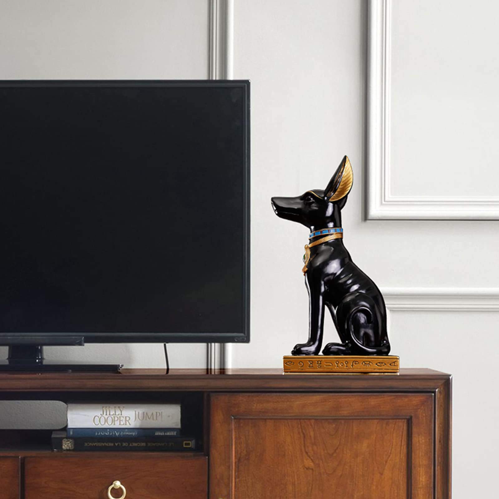 Amazon.co.jp: 像の素晴らしい家庭園の飾り彫刻の装飾エジプト犬