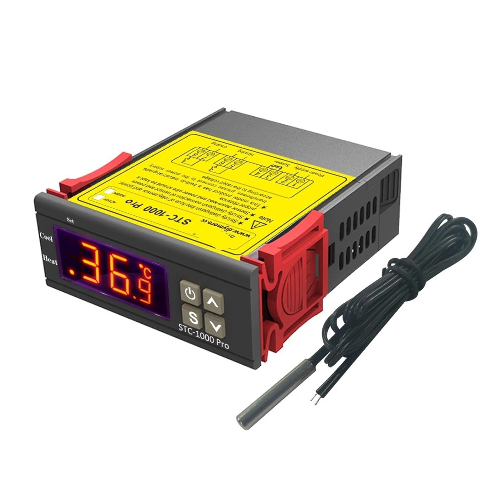 STC-1000 - Mini controlador digital de temperatura con sonda AC220V, termostato 1 unidad