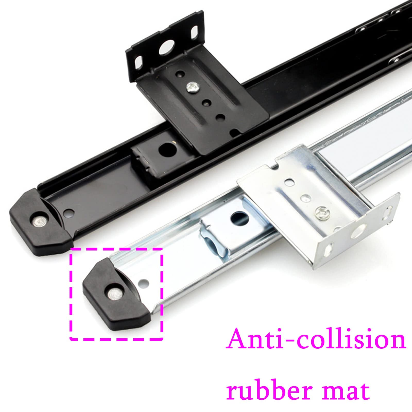 SAGIDAR Glissières Linéaire, 1 Paire Rail Tiroir Coulissant, Coulisse Tiroir En Acier 350mm, Support Clavier Coulissant, Sécurité Fix, Pour Extension