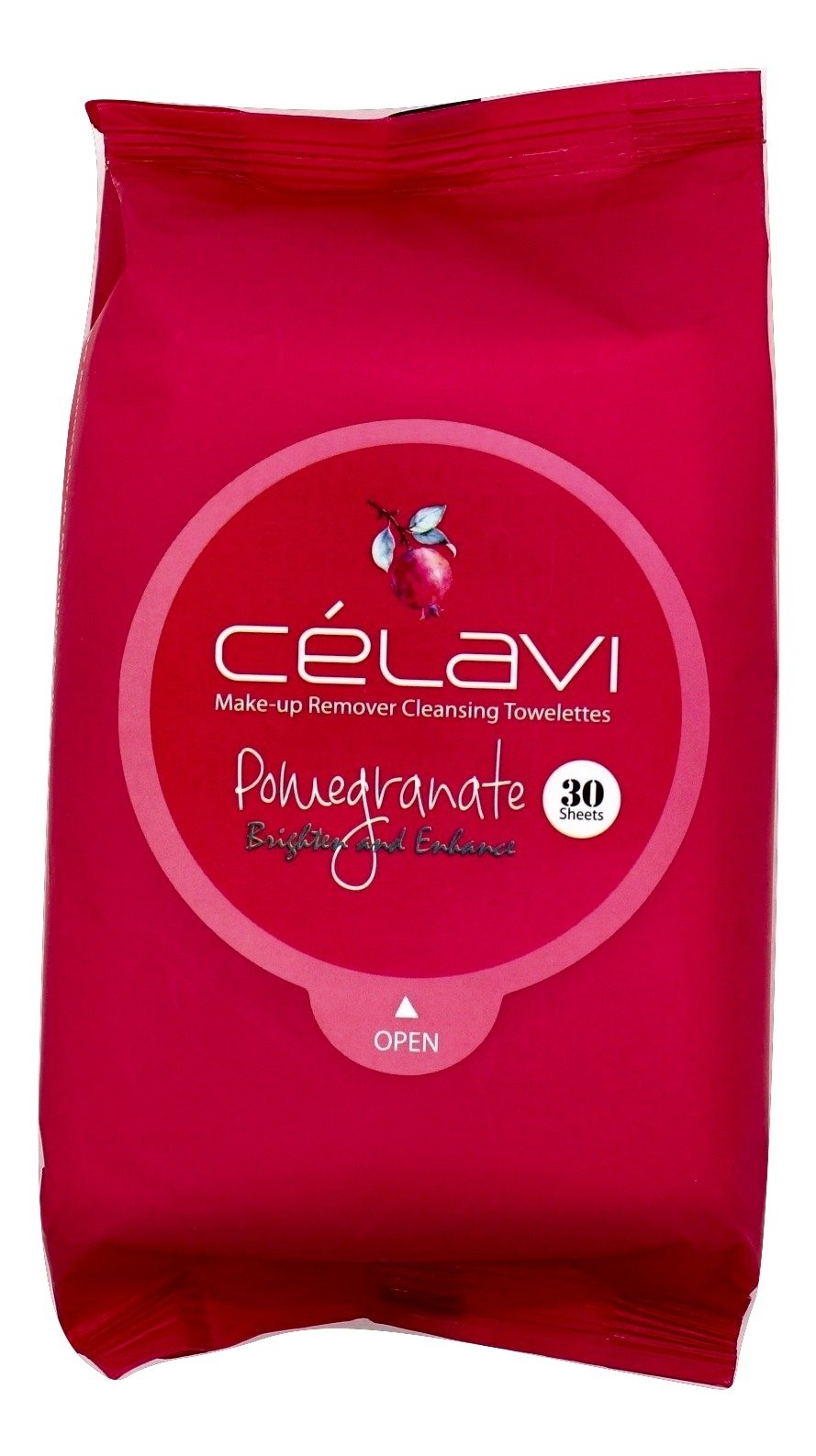 Celavi CosmeticsMakeup Remover Cleansing Wipes Removing Towelettes 2 Packs - 60 Sheets (Pomegranate)