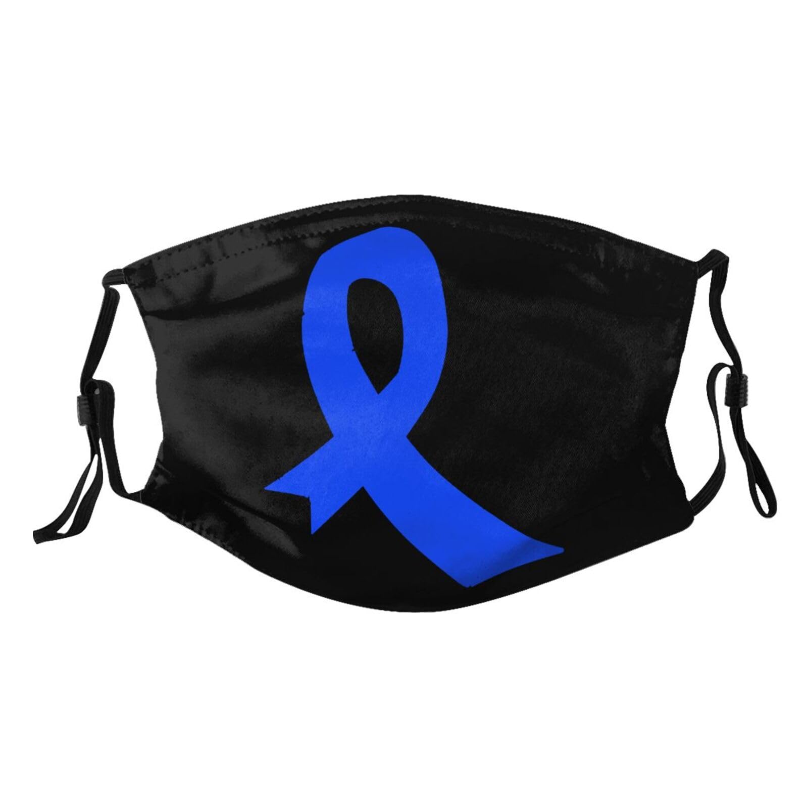 Colorectal Cancer Awareness America Flag Blue Ribbon Adult Dust Mask Adjustable Dust Face with 2 Filter18