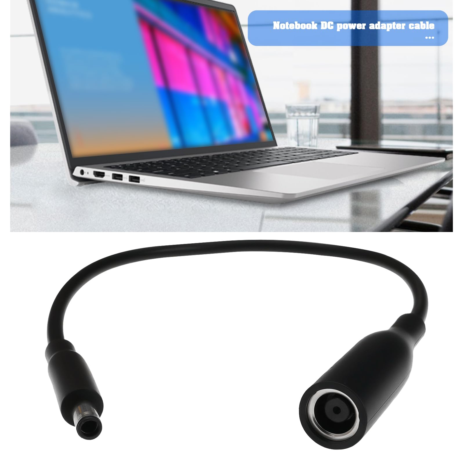 Create idea Kabel konwertera zasilania laptopa 7,4 mm żeński na 4,5 mm męski kabel konwertera zasilania DC kompatybilny z Dell Inspiron Latitude Studio XPS Vostro, 30 cm