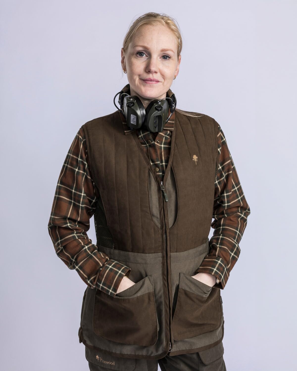 Pinewood Jagdweste Damen Suede Brown