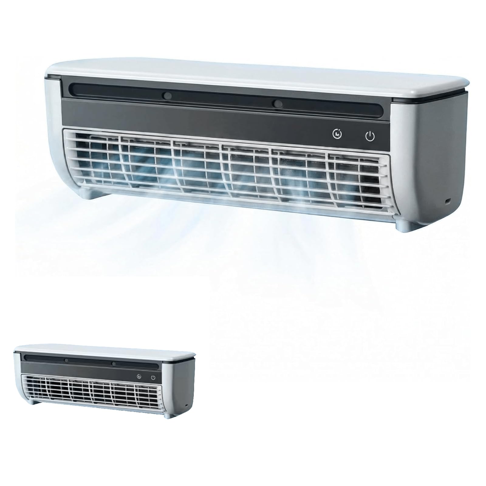 Small Mini Split Air-Conditioner, Ductless AC Unit, Wall Mounted No Window AC with Remote Control, 3 Speed Portable Compact Cooling System for Kitchen Bedroom Small Space Home Office (White) - 1