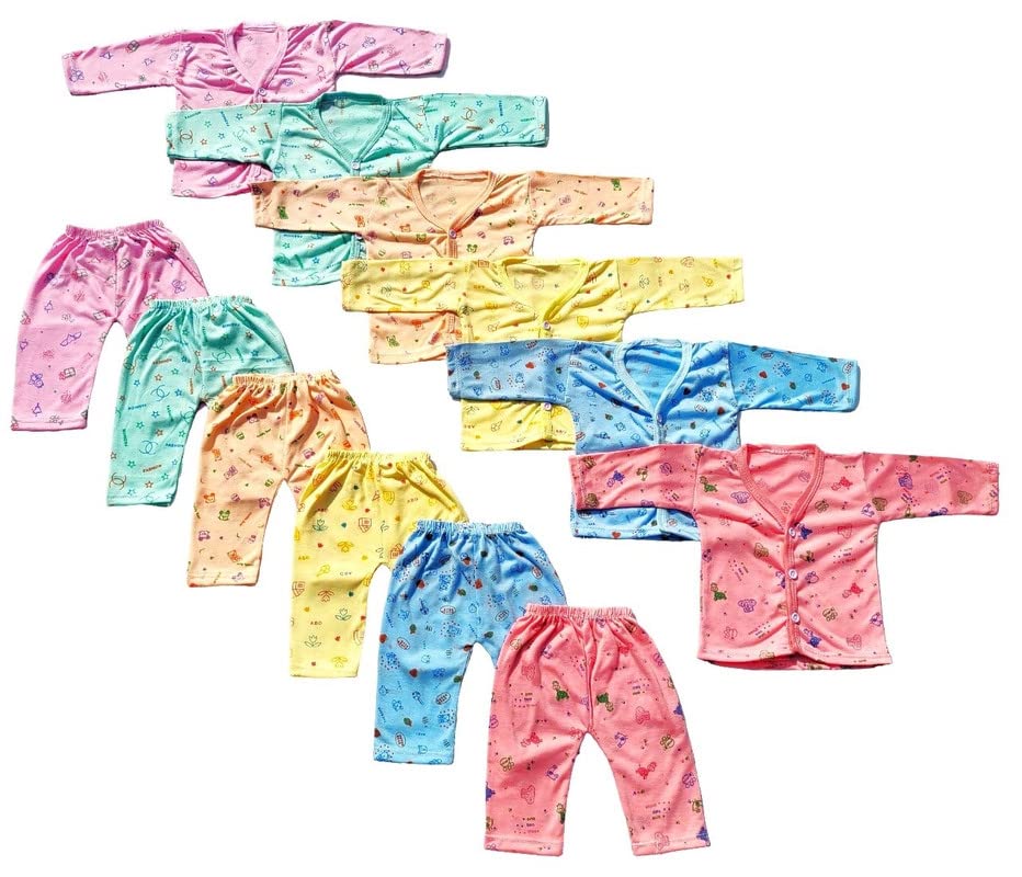 Baby Boys & Baby Girl's Soft Cotton Multicolor printed Full sleeve Shirt Pyjama Casual Dress Jhabla for Kids Newborn Infant Toddler Combo Pack of -6-image-33