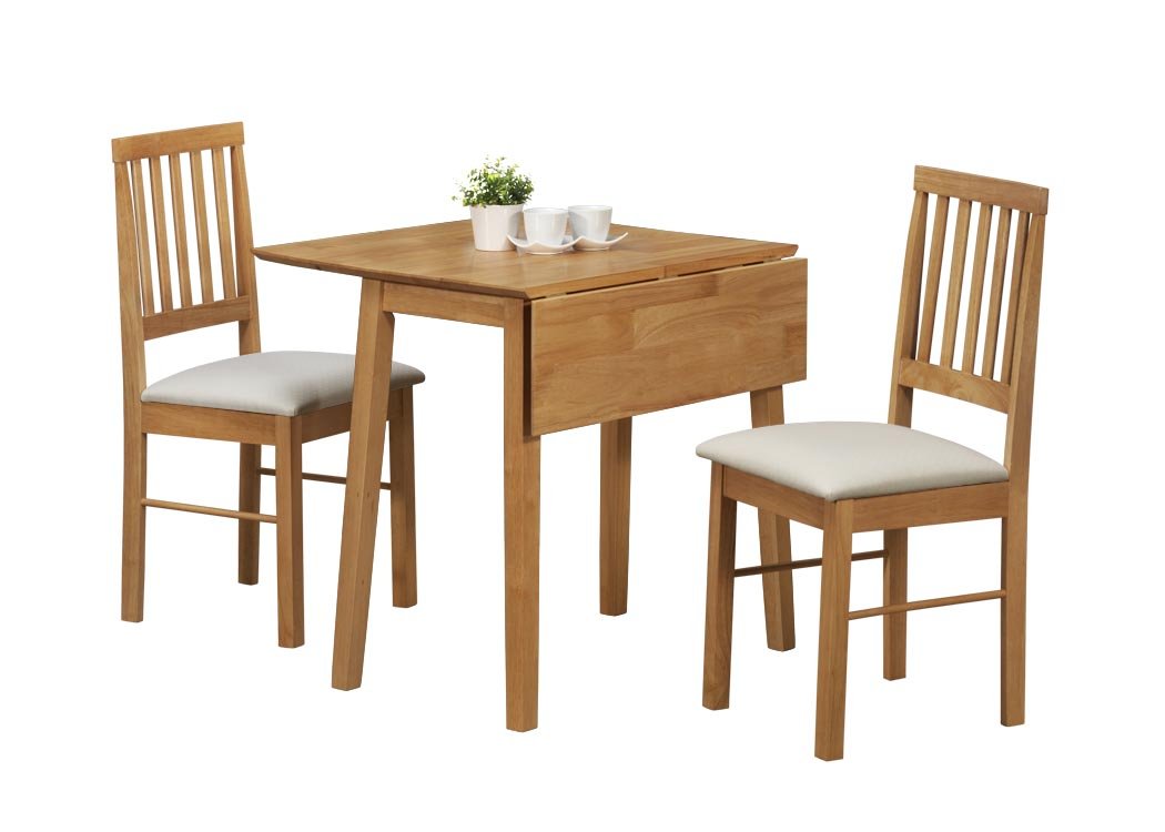 DROP LEAF DINING SET OAK COLOUR FINISH