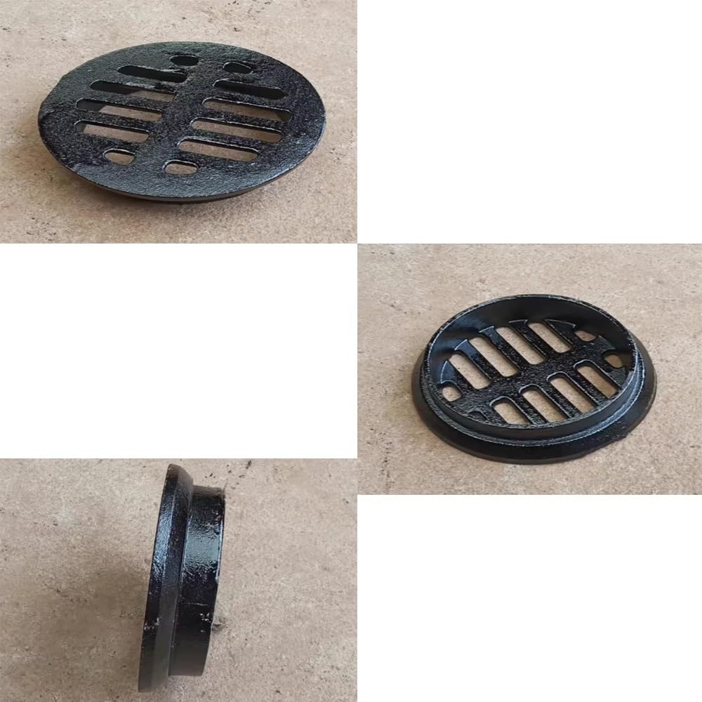 Żeliwna pokrywa odpływowa ruszt podłogowy z żywicy rdzawej do wydajnego odpływu wody (50 mm/1,96") idealny do użytku domowego i zewnętrznego, zapobiegający zatykaniu