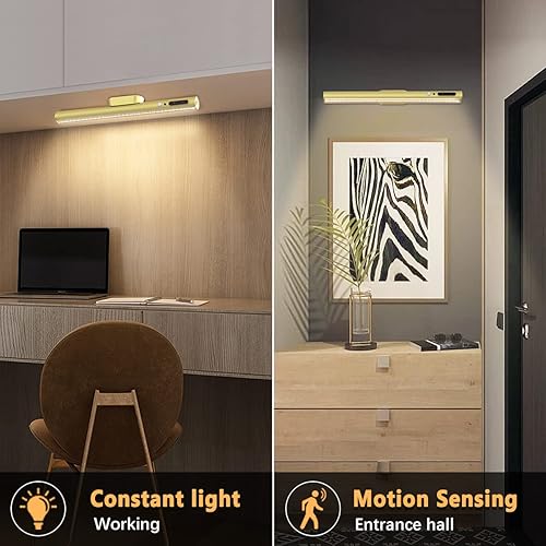 Miniatura 6 de bravzurg Tira de luces de pared que funcionan con pilas, barra de luz LED con sensor de movimiento para interiores, iluminación magnética recargable
