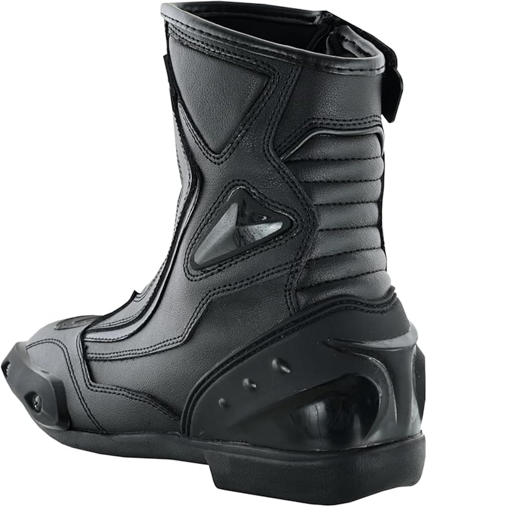 BI ESSE - Botas De Cuero De La Moto,Zapato De Motocicleta Impermeable,Transpirable,Botas De Invierno De Carretera,Protector De Tobillo