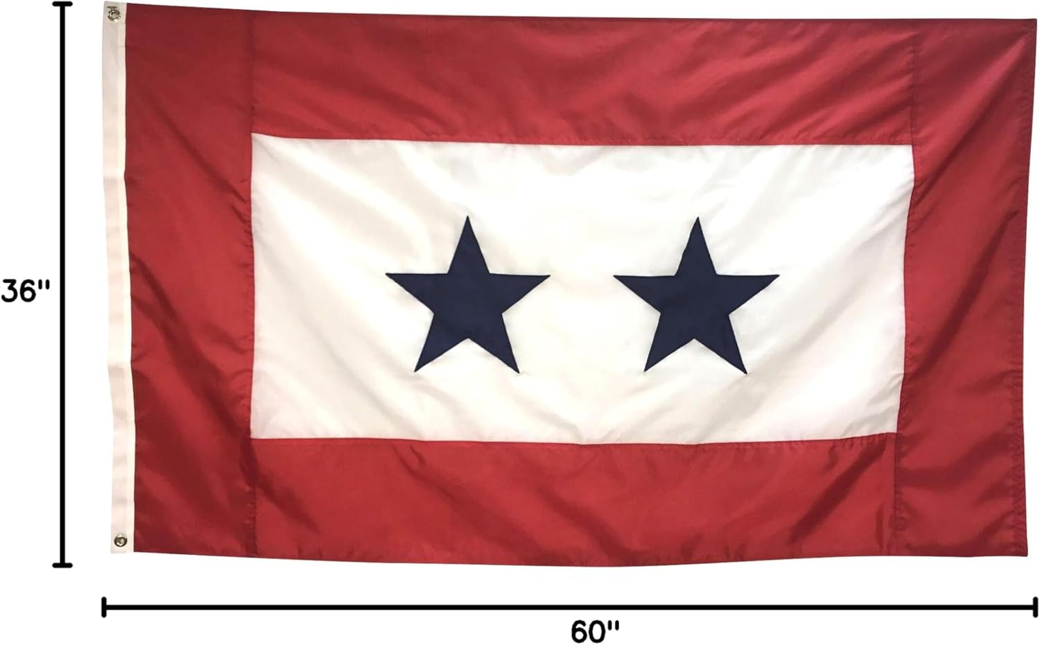 3x5' 2 BLUE STARS Service Star Flag, All Weather Nylon for Outdoor, Made in USA