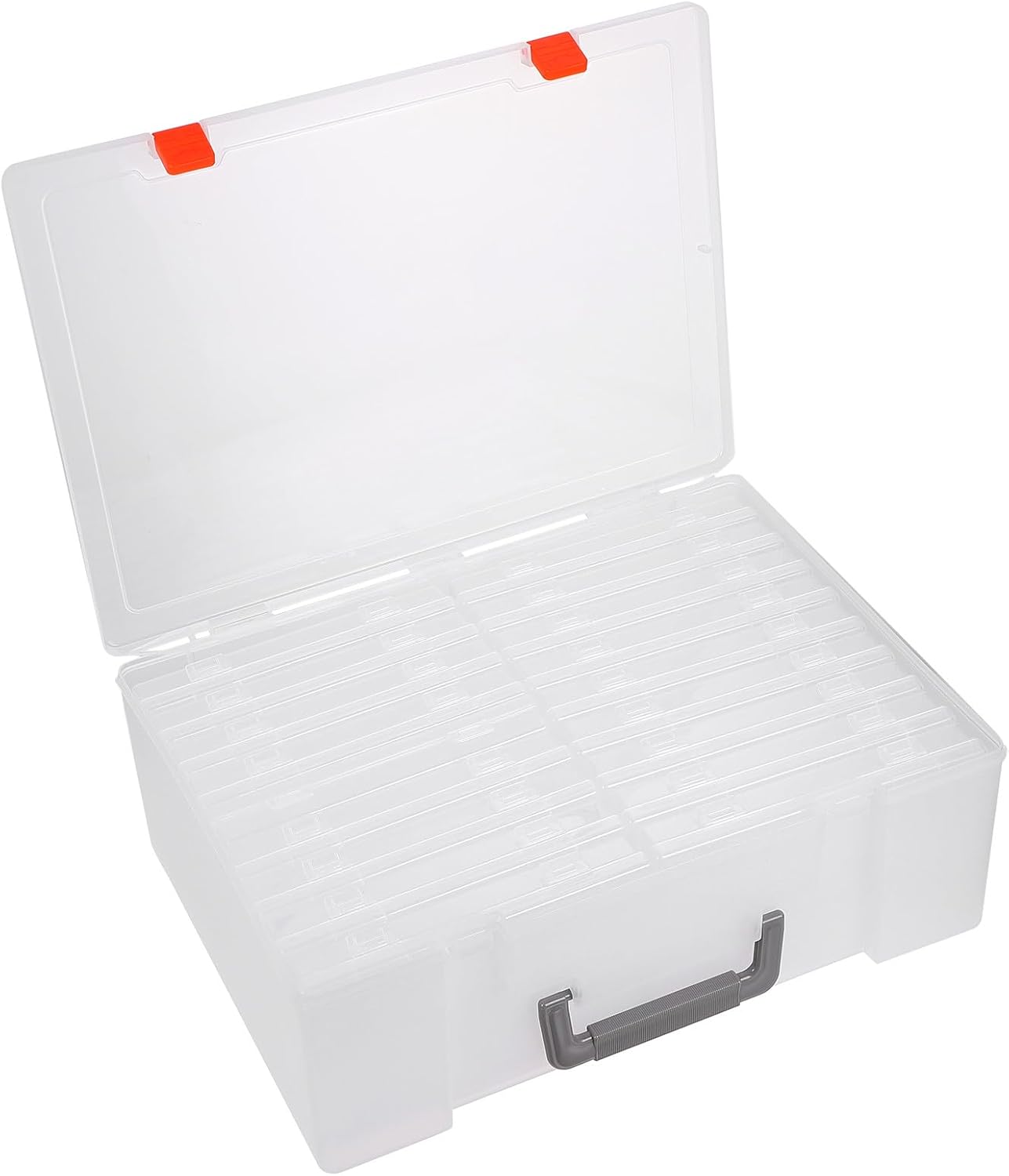 Photo Storage Box Organizer with Handle, Large Photo Craft Case for Scrapbooking and Picture Preservation, Multi-compartment Archival Keeper Suitable for Home and Office Use