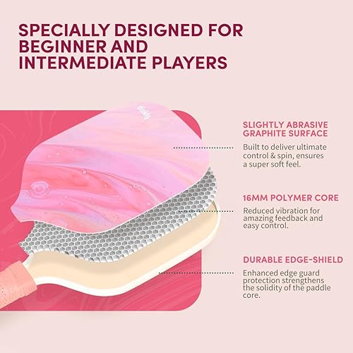 Miniatura 3 de Dinkly Juego de 2 palas de pickleball aprobadas por USAPA, 2 raquetas de pickleball, 4 bolas y 1 bolsa de transporte portátil, juego de bolas de