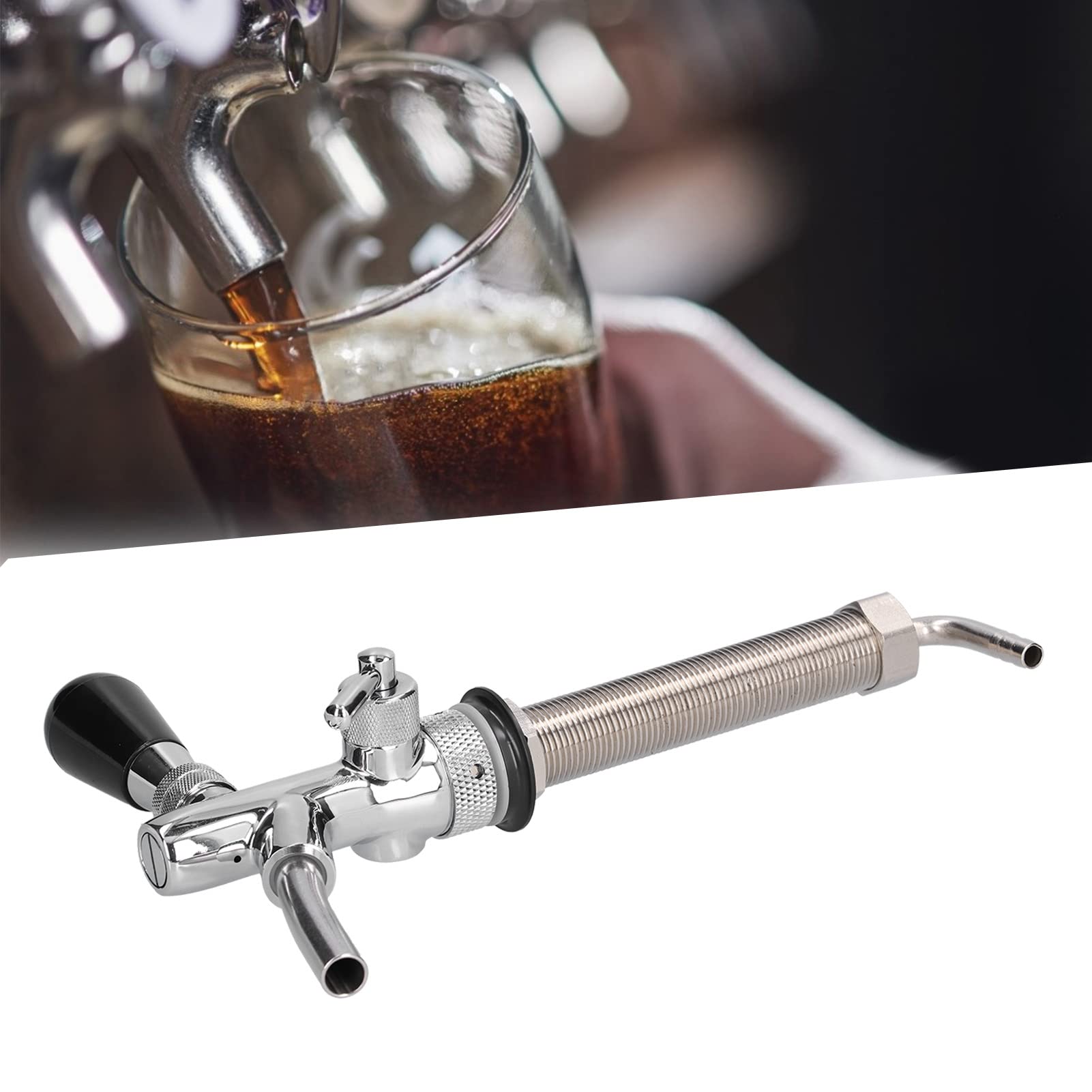 Grifo Cerveza Acero Inoxidable Cromado Grifo Barril Regulable