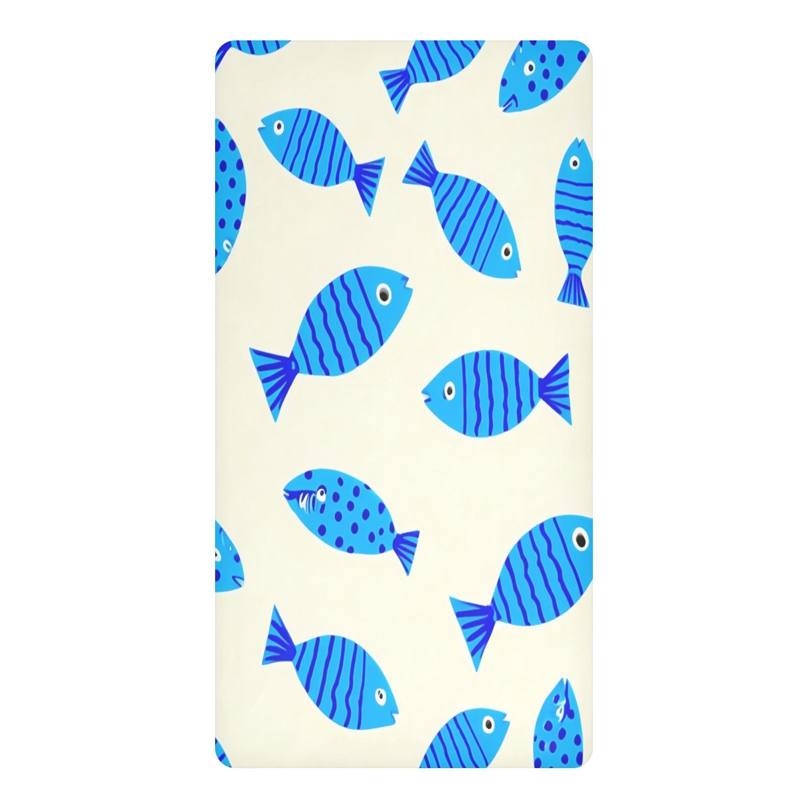 JiangGgen Cartoon Fish Baby Crib Sheet Soft Breathable Playard Sheet-S