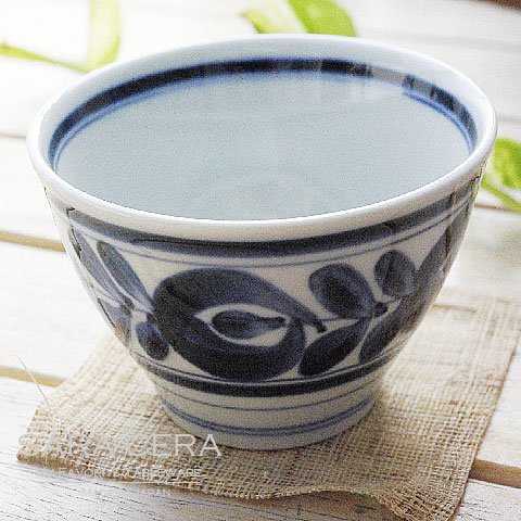 波佐見焼 巻小花 広口そば猪口 カップ 蕎麦猪口