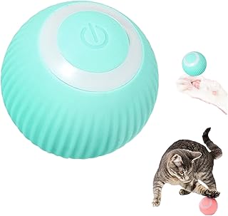 Velarosy Cat Toy, Velarosy Smart Ball, SmartBall - Interactive Pet Toy, Automatic Rolling Toy Cat Ball, Interactive Smart Cat Ball, Indoor Cat Moving Toy Bouncing Rolling Ball with LED Light (Blue)