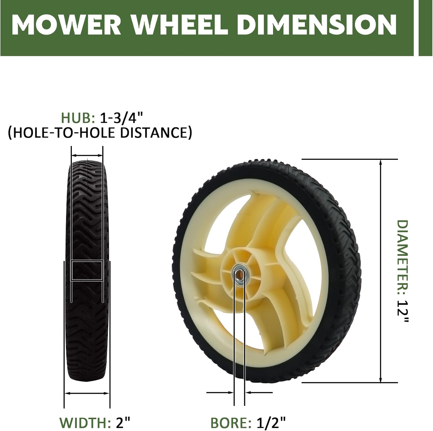 105-1816 Lawn Mower Rear Wheel Replaces for Toro 205-268 20012 20016 20019 2 Pack