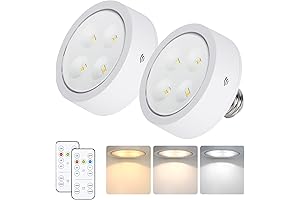 Battery Operated Puck Light Bulb with Timer & Remote for Non-Electric Lamp