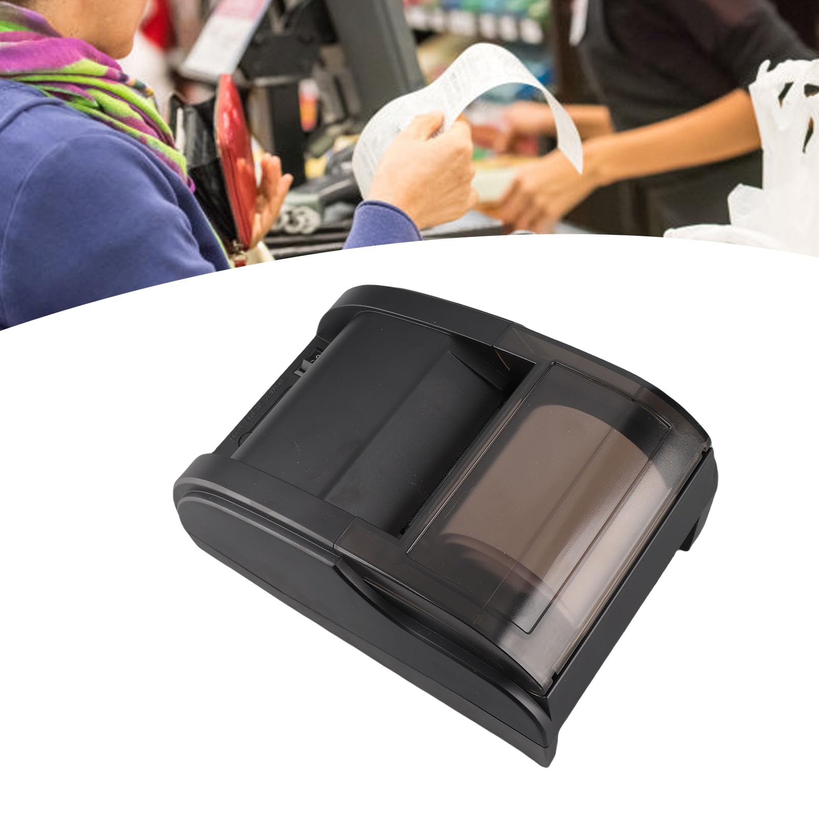 Termiczna drukarka paragonów, drukarka POS USB 60-80 mm/s kompatybilna z Androidem i iOS, drukarka kuchenna do restauracji z połączeniem BT