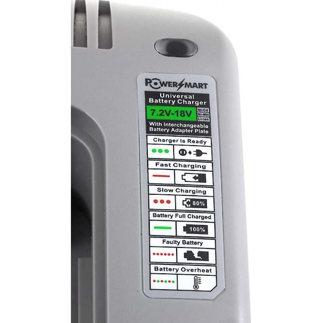 Powery Cargador de batería con USB Compatible para Dewalt Modelo DW9116