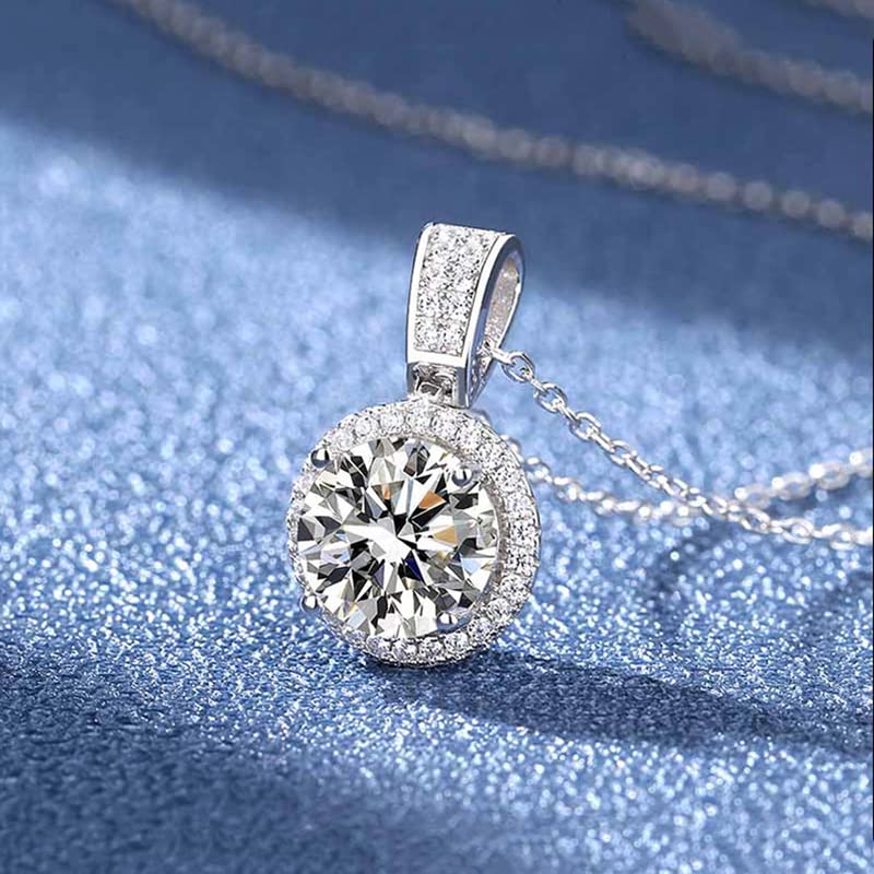 Collier Moissanite argent massif éclat éternel mariage - 3